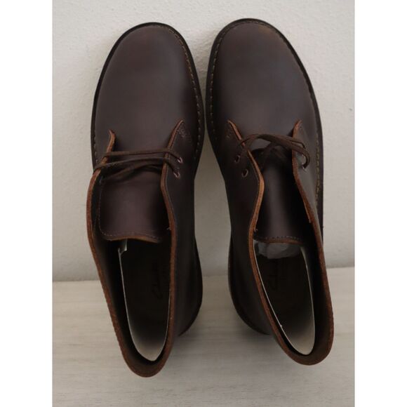 Clarks 26034135 Men's Sz 10.5M Dark Brown Leather Bushacre 2 Chukka Boots - Picture 2 of 15